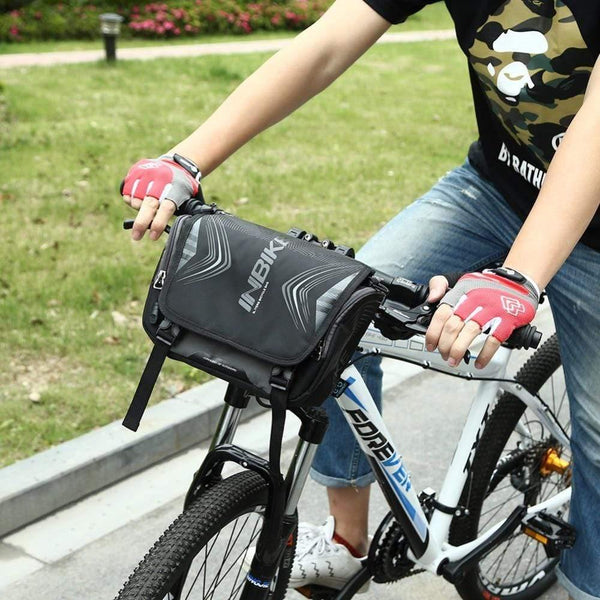 Planet Gates Black Waterproof Bike Bag Large Capacity Handlebar Front Tube Bag Bicycle Pocket Shoulder Backpack Cycling Bike Accessories