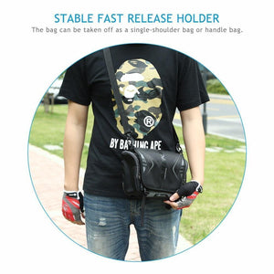 Planet Gates Black Waterproof Bike Bag Large Capacity Handlebar Front Tube Bag Bicycle Pocket Shoulder Backpack Cycling Bike Accessories