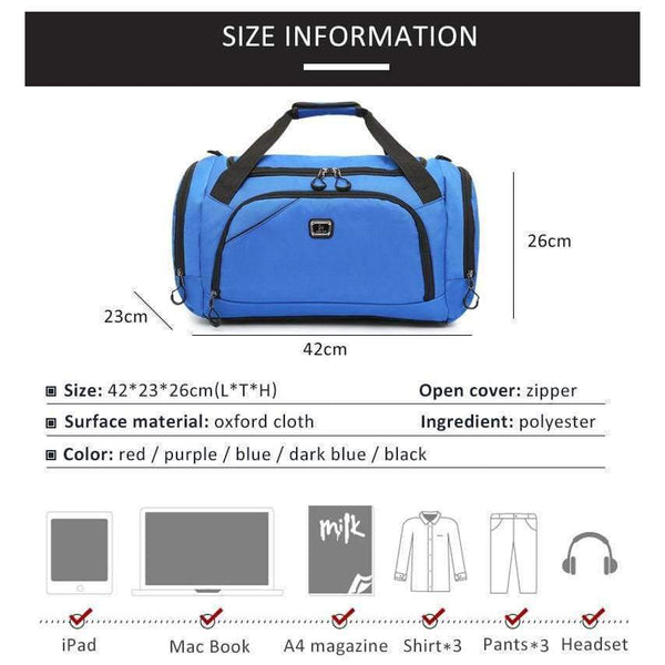 Planet Gates Black Waterproof Men Sports Gym Bag New Leisure Yoga Fitness Shoulder Bag Women Travel Handbag Training Portable Duffle Bags