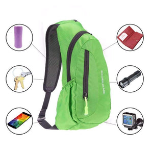 Planet Gates Black Waterproof Nylon Chest Bag Men Women Portable Running Shoulder Bag Diagonal Package Cycling Running Hiking Sports Bag