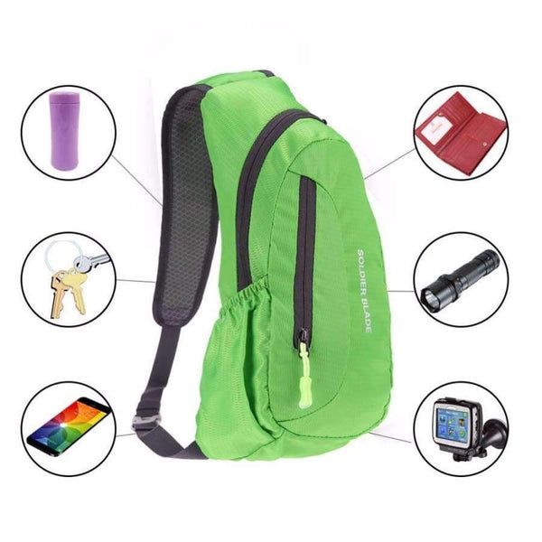 Planet Gates Black Waterproof Nylon Chest Bag Men Women Portable Running Shoulder Bag Diagonal Package Cycling Running Hiking Sports Bag