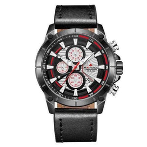 Planet Gates Black White 2018 ARMIFORCE New Fashion Brand Men Watch Quartz Genuine Leather Band Watches Male Army Sport Military Chronograph Analog Clock
