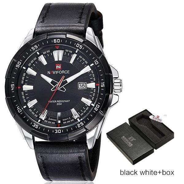 Planet Gates black white box Men Quartz Watches Leather Waterproof Analog Watches Mens Date Casual Clock Rome Time Relogio Masculino