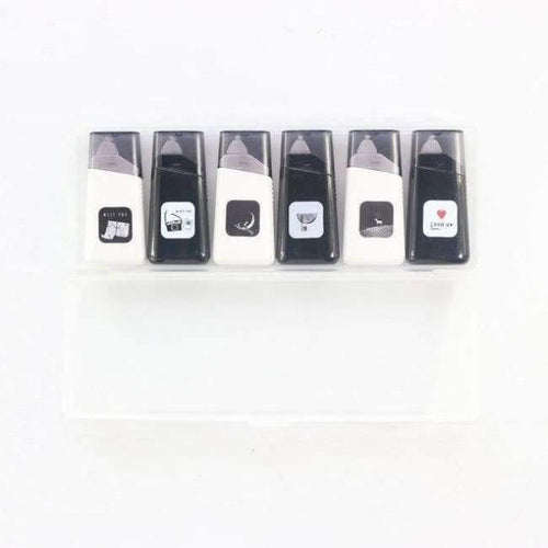Planet Gates black white Classic office school correction tape set stationery supplies,Japanese basic student correction tape gift,5mm*5m,6pcs