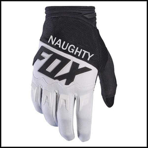 Planet Gates Black White / L Naughty Fox MX Motocross Racing Gloves Enduro Mountain Bicycle Riding Gloves