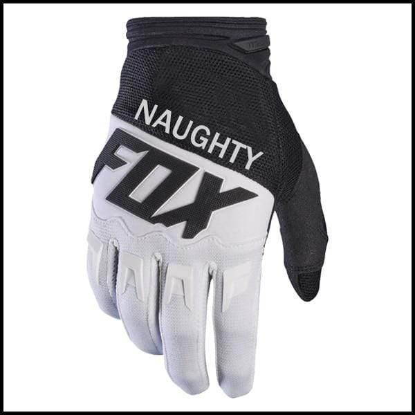 Planet Gates Black White / L Naughty Fox MX Motocross Racing Gloves Enduro Mountain Bicycle Riding Gloves