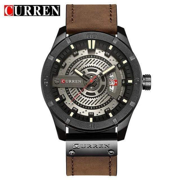 Planet Gates black white Men Military Sports Watches Men's Quartz Date Clock Man Casual Leather Wrist Watch Relogio Masculino