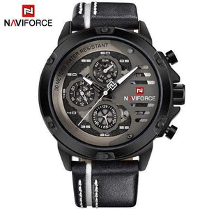 Planet Gates Black White Mens Watches Top Brand Luxury 3Bar Waterproof Date Quartz Watch Man Leather Sport Wrist Watch Men Waterproof Clock
