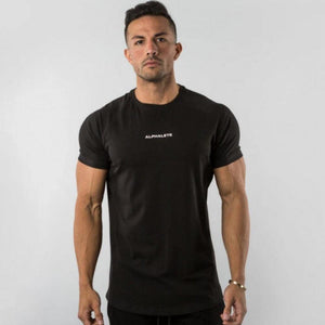 Short Sleeve Skinny T-shirt Men's Summer Casual Cotton Tees Tshirt Tops Male Gym Fitness Bodybuilding Crossfit Workout Clothing