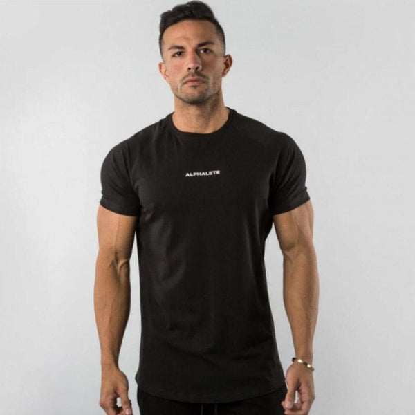 Short Sleeve Skinny T-shirt Men's Summer Casual Cotton Tees Tshirt Tops Male Gym Fitness Bodybuilding Crossfit Workout Clothing
