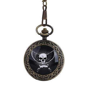 Planet Gates Black white Quartz Pocket Watch Pirate Skull Head Horror with Chain Men Women Pendant Necklace For Gift Christmas