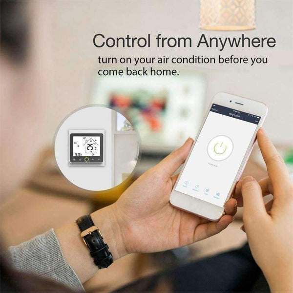 Planet Gates Black WiFi Thermostat Temperature Controller LCD Touch Screen Backlight for Electric Heating Works with Alexa Google Home 16A