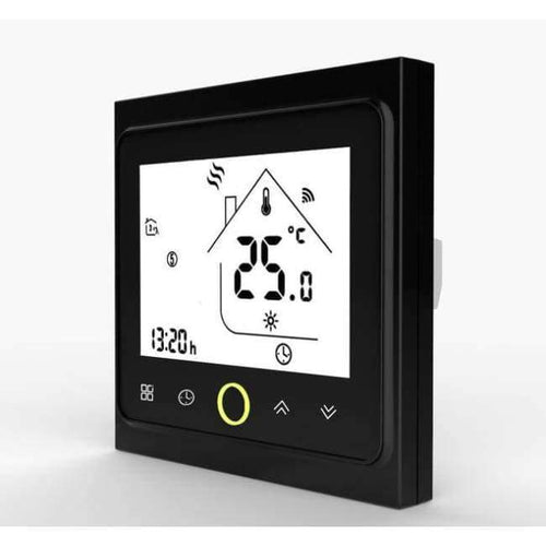 Planet Gates Black WiFi Thermostat Temperature Controller LCD Touch Screen Backlight for Electric Heating Works with Alexa Google Home 16A