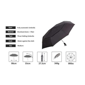 Planet Gates Black Wind Resistance Umbrella For Men Quality DoubleLayer Folding Automatic Umbrella Rain Women Travel Compact Umbrella Wholesale