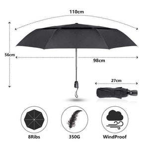 Planet Gates Black Wind Resistance Umbrella For Men Quality DoubleLayer Folding Automatic Umbrella Rain Women Travel Compact Umbrella Wholesale