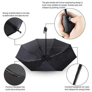 Planet Gates Black Wind Resistance Umbrella For Men Quality DoubleLayer Folding Automatic Umbrella Rain Women Travel Compact Umbrella Wholesale