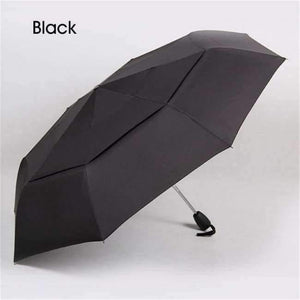 Planet Gates Black Wind Resistance Umbrella For Men Quality DoubleLayer Folding Automatic Umbrella Rain Women Travel Compact Umbrella Wholesale