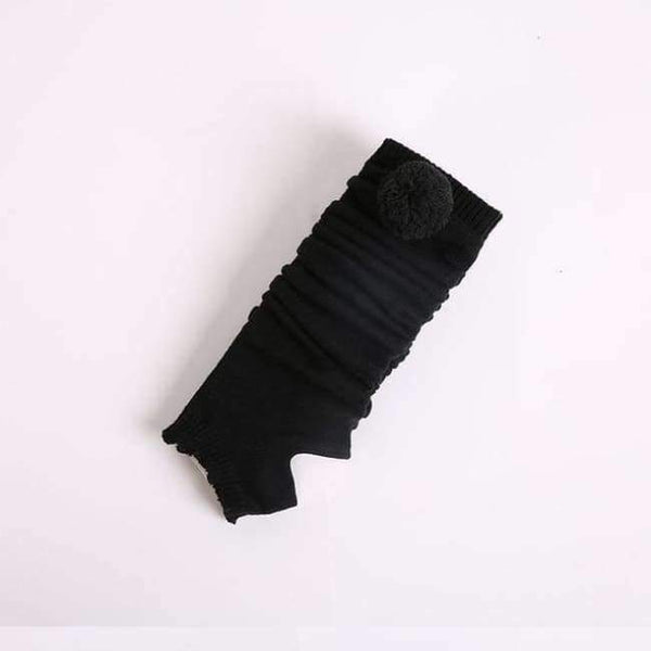 Planet Gates black Winter boots set wool ball jacket foot long knee socks tights women Stocking Thigh High thick leg warmers