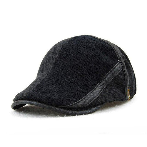 Planet Gates black Winter Elderly Men Hat Newsboy Cap Flat Beret Cap For Male Thick Wool Beret Peaked Hats
