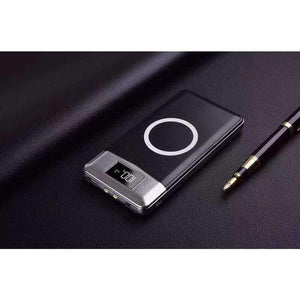 Planet Gates Black Wireless 30000mah Power Bank External Battery Bank Built-in Wireless Charger Powerbank Portable for iPhone 8 X 18650