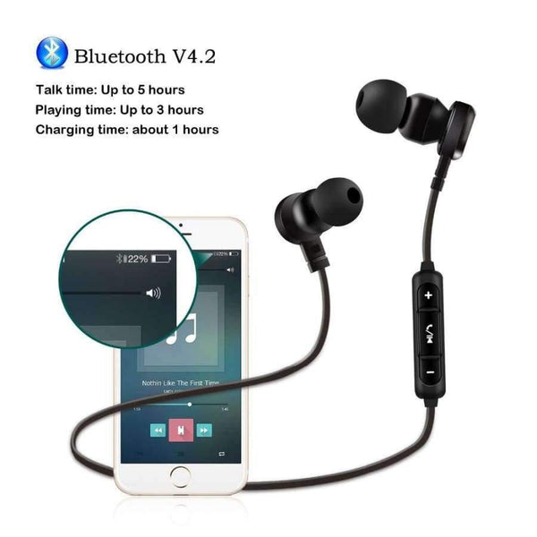 Planet Gates Black Wireless Earphone Bluetooth Headphones with Microphone Sports Running Headset for Phones and Music ear phone