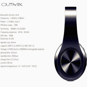 Planet Gates Black Wireless Headphones Bluetooth Headset Foldable Headphone Adjustable Earphones With Microphone For PC mobile phone Mp3 SD