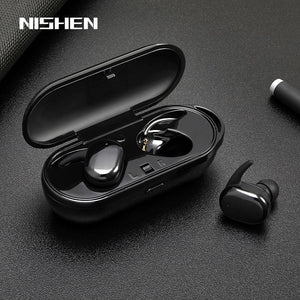 Planet Gates Black Wireless Mini Bluetooth Earphone For Xiaomi Huawei Mobile Stereo Earbud Sport Ear Phone With Mic Portable Charging Box