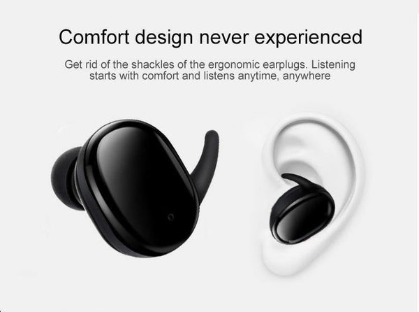 Planet Gates Black Wireless Mini Bluetooth Earphone For Xiaomi Huawei Mobile Stereo Earbud Sport Ear Phone With Mic Portable Charging Box
