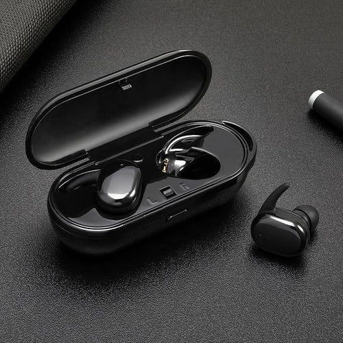 Planet Gates Black Wireless Mini Bluetooth Earphone For Xiaomi Huawei Mobile Stereo Earbud Sport Ear Phone With Mic Portable Charging Box