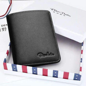 Planet Gates Black With box / China BISON DENIM Black Purse For Men Genuine Leather Men's Wallets Thin Male Wallet Card Holder Cowskin Soft Mini Purses N4429