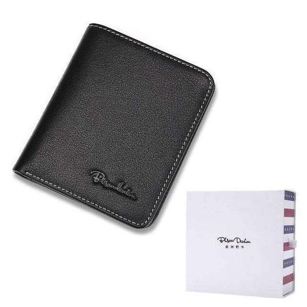 Planet Gates Black with box / China Men Wallets Black Genuine Leather Purse For Men Business Card Holder Men's Wallet Mini N4429
