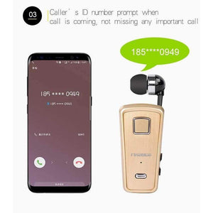 Planet Gates Black with box / China Retractable Wireless Bluetooth Earphone Handsfree Headset Stereo Headphone Mic Phone Call with retail box