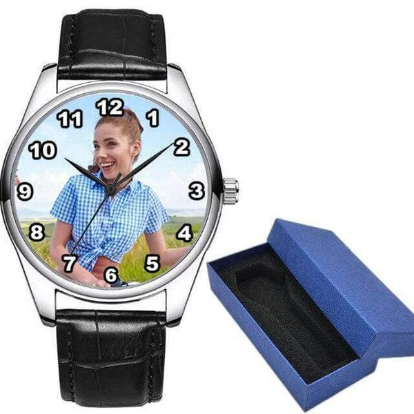 Planet Gates black with box Custom Photo watch DIY watches Waterproof unisex for men women Lovers put your own image Personalized Birthday Gift