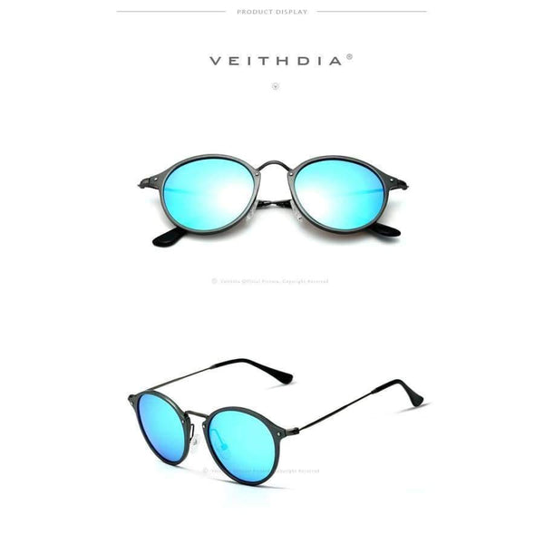 Planet Gates Black with box1 VEITHDIA Brand Fashion Unisex Sun Glasses Polarized Coating Mirror Driving Sunglasses Round Male Eyewear For Men/Women 6358