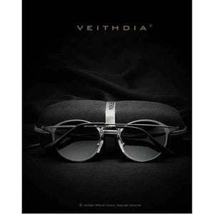 Planet Gates Black with box1 VEITHDIA Brand Fashion Unisex Sun Glasses Polarized Coating Mirror Driving Sunglasses Round Male Eyewear For Men/Women 6358
