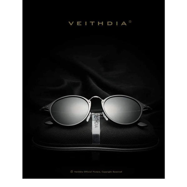 Planet Gates Black with box1 VEITHDIA Brand Fashion Unisex Sun Glasses Polarized Coating Mirror Driving Sunglasses Round Male Eyewear For Men/Women 6358