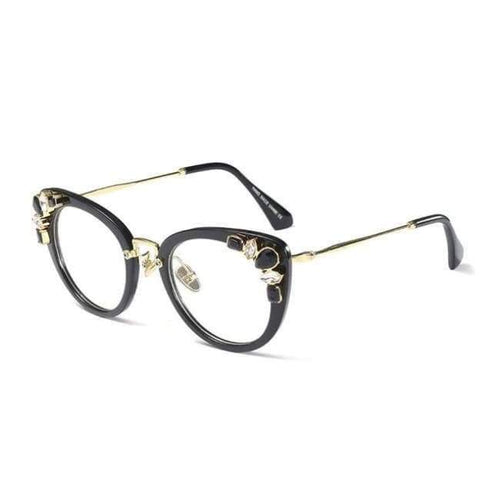 Planet Gates black with clear Kachawoo rhinestone eyeglasses ladies luxury transparent sexy cat eye eyewear frames women decoration accessories