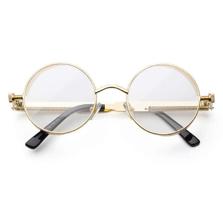 Planet Gates black with clear Kachawoo round steampunk glasses frame men metal frame retro vintage eyewear frames women accessories 2018