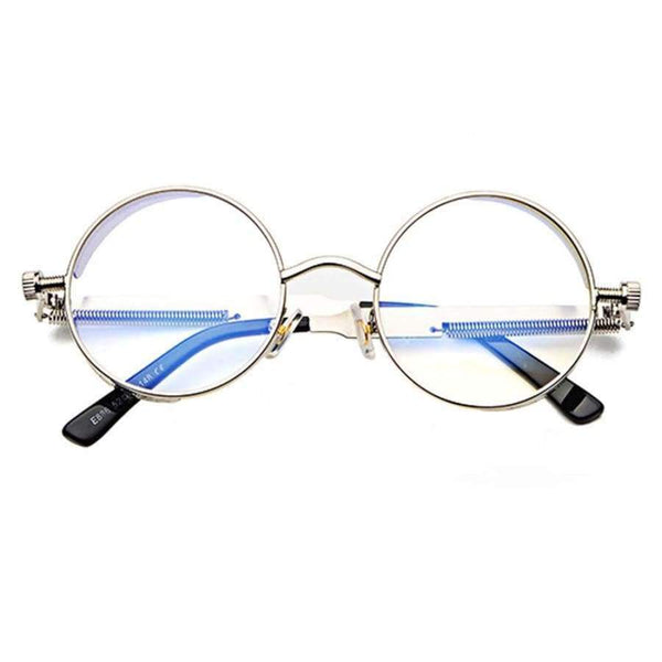 Planet Gates black with clear Kachawoo round steampunk glasses frame men metal frame retro vintage eyewear frames women accessories 2018