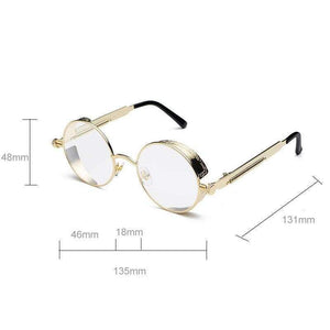 Planet Gates black with clear Kachawoo round steampunk glasses frame men metal frame retro vintage eyewear frames women accessories 2018