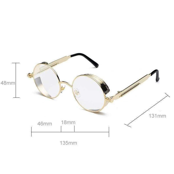 Planet Gates black with clear Kachawoo round steampunk glasses frame men metal frame retro vintage eyewear frames women accessories 2018