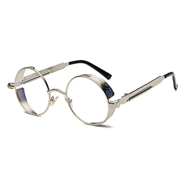 Planet Gates black with clear Kachawoo round steampunk glasses frame men metal frame retro vintage eyewear frames women accessories 2018