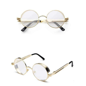 Planet Gates black with clear Kachawoo round steampunk glasses frame men metal frame retro vintage eyewear frames women accessories 2018