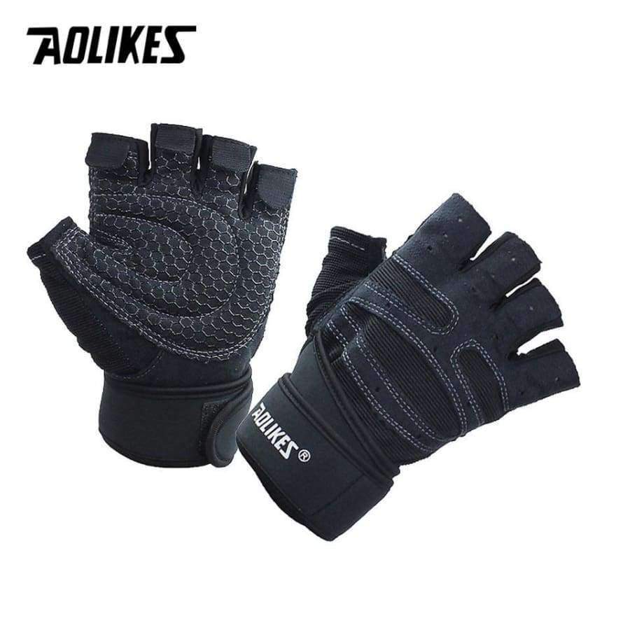 Planet Gates Black with gray / L Weightlifting Gym Gloves Heavyweight Sports Exercise Weight Lifting Gloves Body Building Training Sport Fitness Gloves