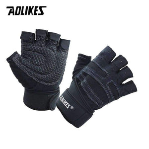 Planet Gates Black with gray / L Weightlifting Gym Gloves Heavyweight Sports Exercise Weight Lifting Gloves Body Building Training Sport Fitness Gloves