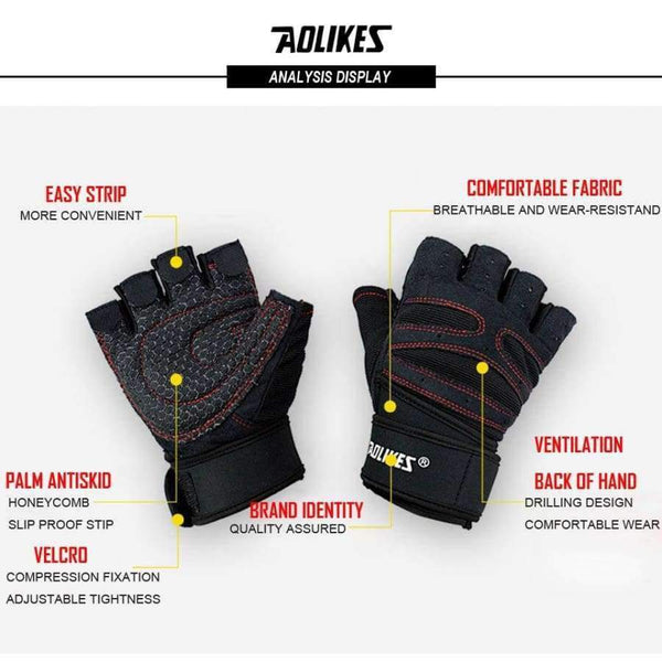 Planet Gates Black with gray / L Weightlifting Gym Gloves Heavyweight Sports Exercise Weight Lifting Gloves Body Building Training Sport Fitness Gloves