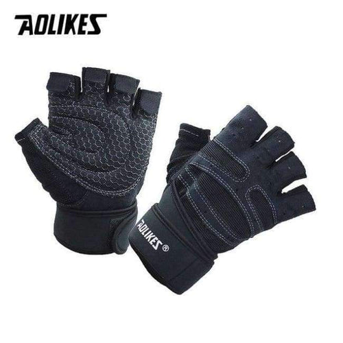 Planet Gates Black with gray / L Weightlifting Gym Gloves Heavyweight Sports Exercise Weight Lifting Gloves Body Building Training Sport Fitness Gloves