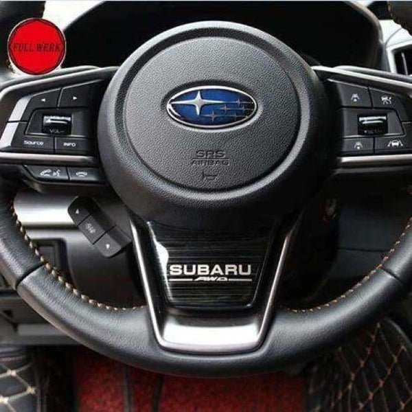 Planet Gates Black with line 1 pc Stainless Steel Car Steering Wheel Cover Decoration Sticker for 2018 Subaru Xv Crosstrek Interior Moulding Accessories