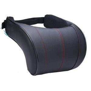 Planet Gates Black with red 1Pcs 3 Colors PU Leather Auto Car Neck Pillow Memory Foam Pillows Neck Rest Seat Headrest Cushion Pad High Quality