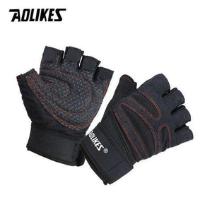 Planet Gates Black with red / L Weightlifting Gym Gloves Heavyweight Sports Exercise Weight Lifting Gloves Body Building Training Sport Fitness Gloves